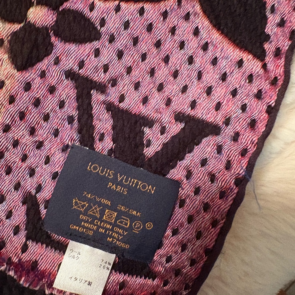 Louis Vuitton Black Scarf with Colorful Monogram Patches - Picture 6 of 6